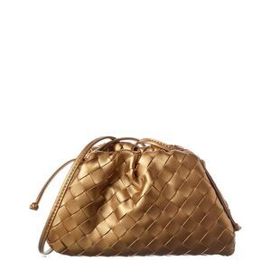 Tiffany & Fred Paris Woven Metallic Leather Pouch, Gold